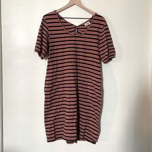 Pact striped cotton dress